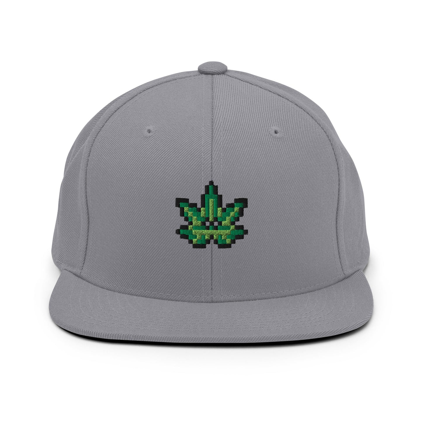 Pixel Cannabis Leaf embroidery snapback hat - Pixitement