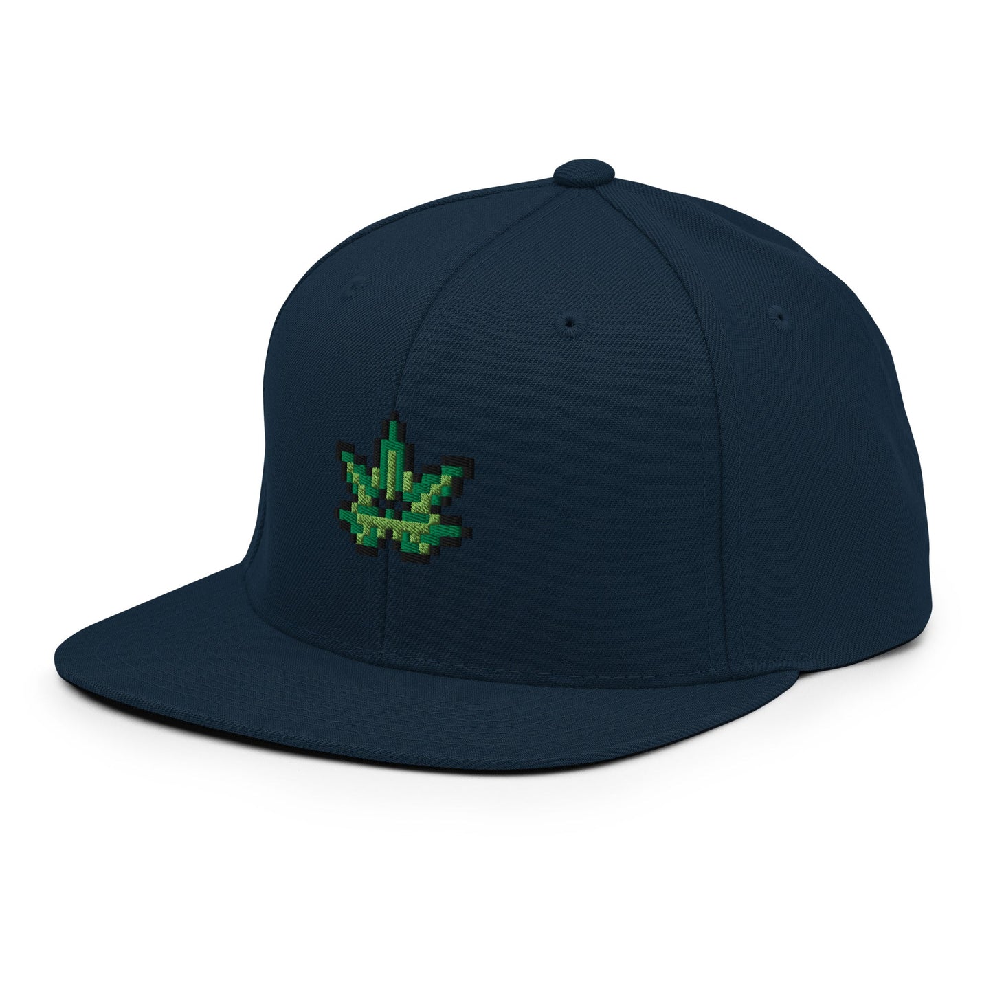 Pixel Cannabis Leaf embroidery snapback hat - Pixitement