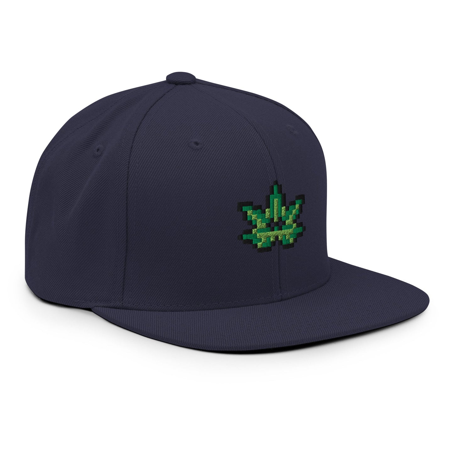 Pixel Cannabis Leaf embroidery snapback hat - Pixitement