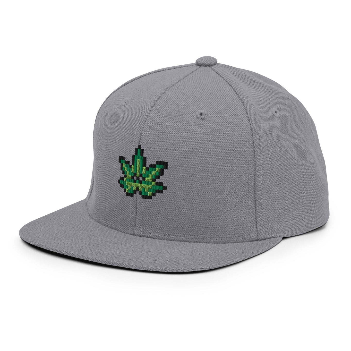 Pixel Cannabis Leaf embroidery snapback hat - Pixitement