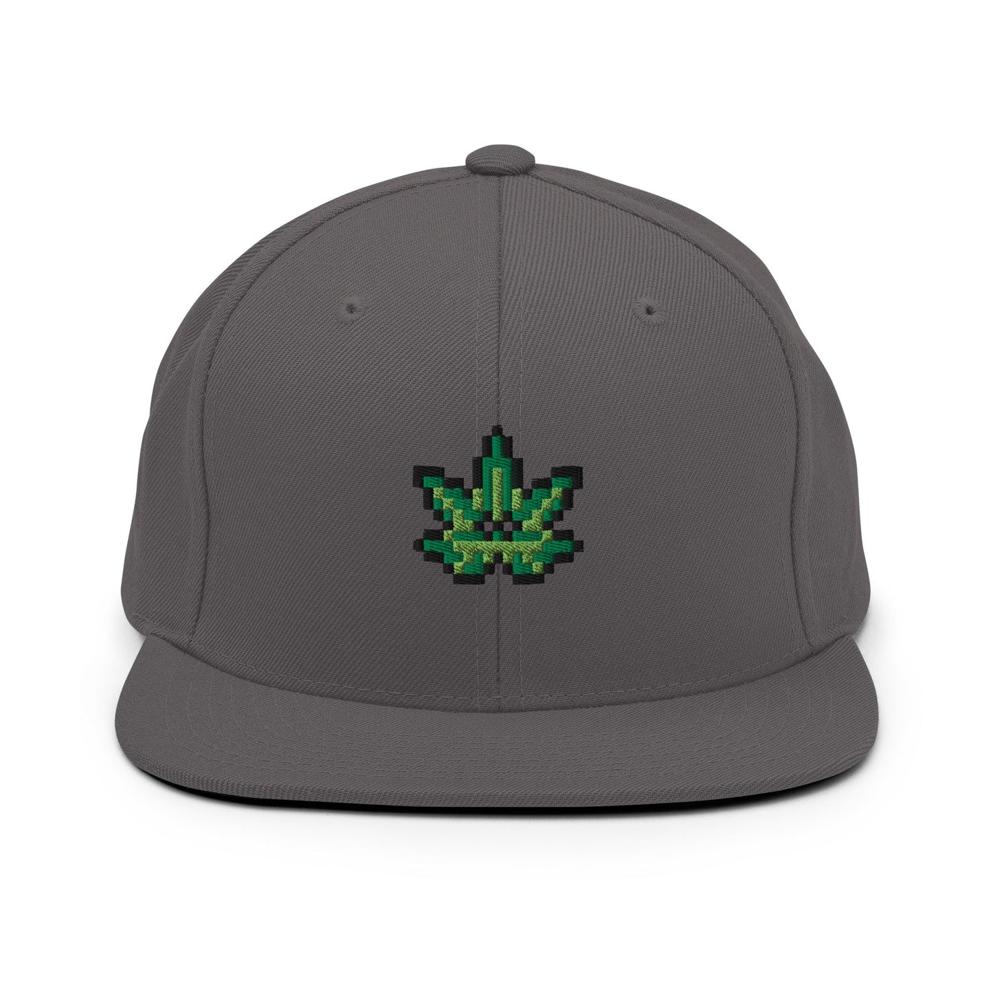 Pixel Cannabis Leaf embroidery snapback hat - Pixitement