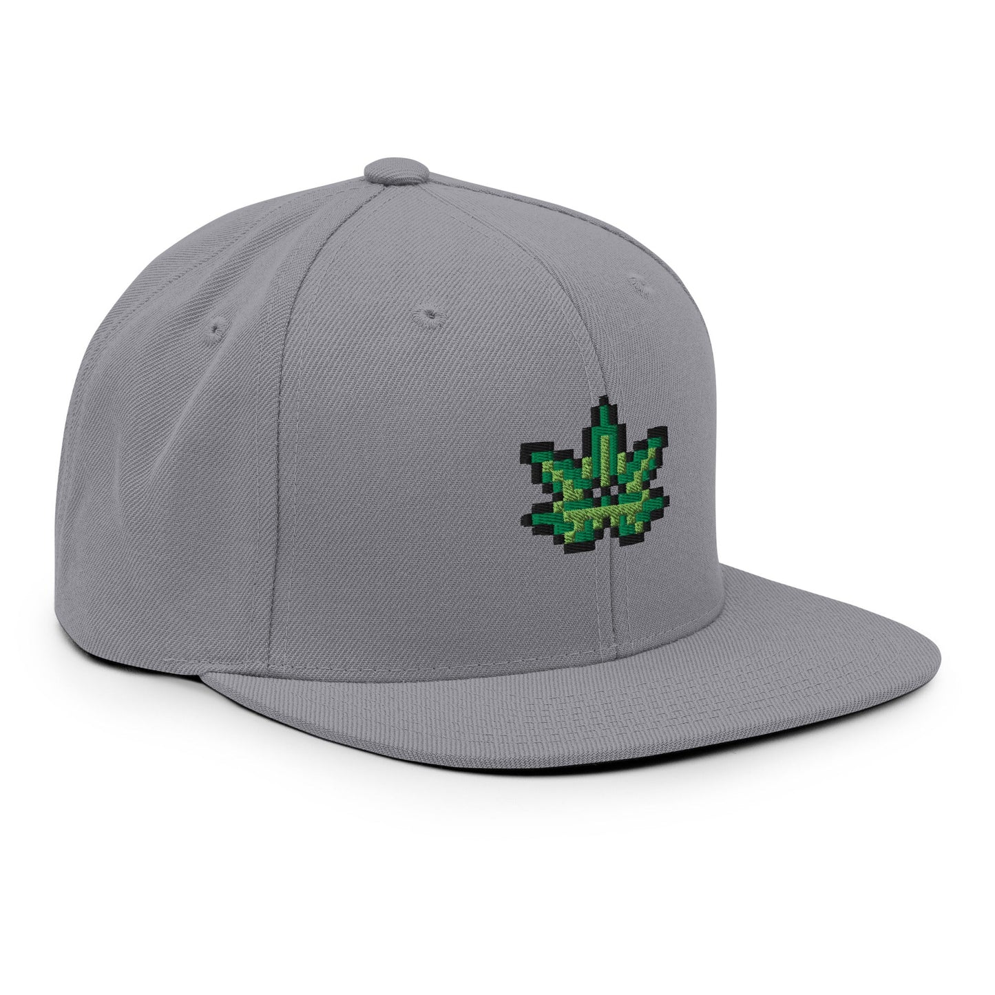 Pixel Cannabis Leaf embroidery snapback hat - Pixitement