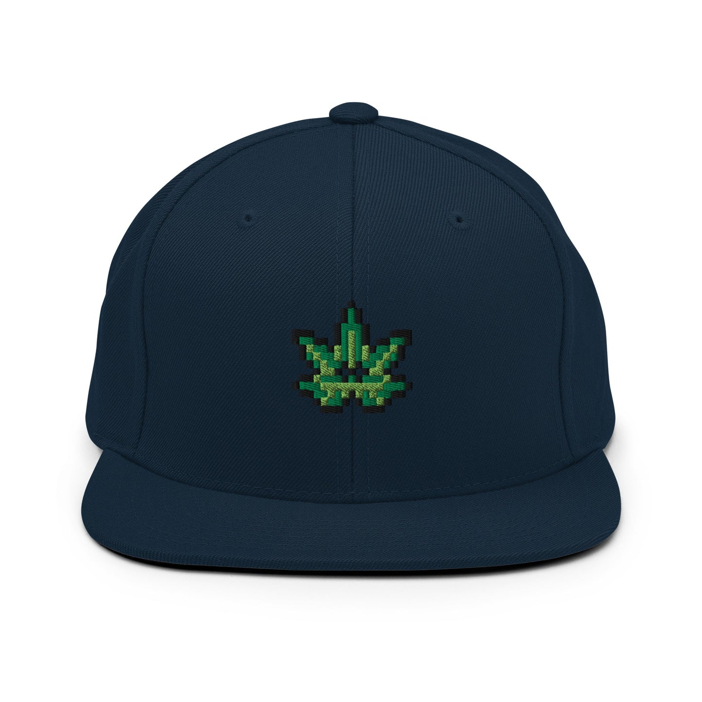 Pixel Cannabis Leaf embroidery snapback hat - Pixitement