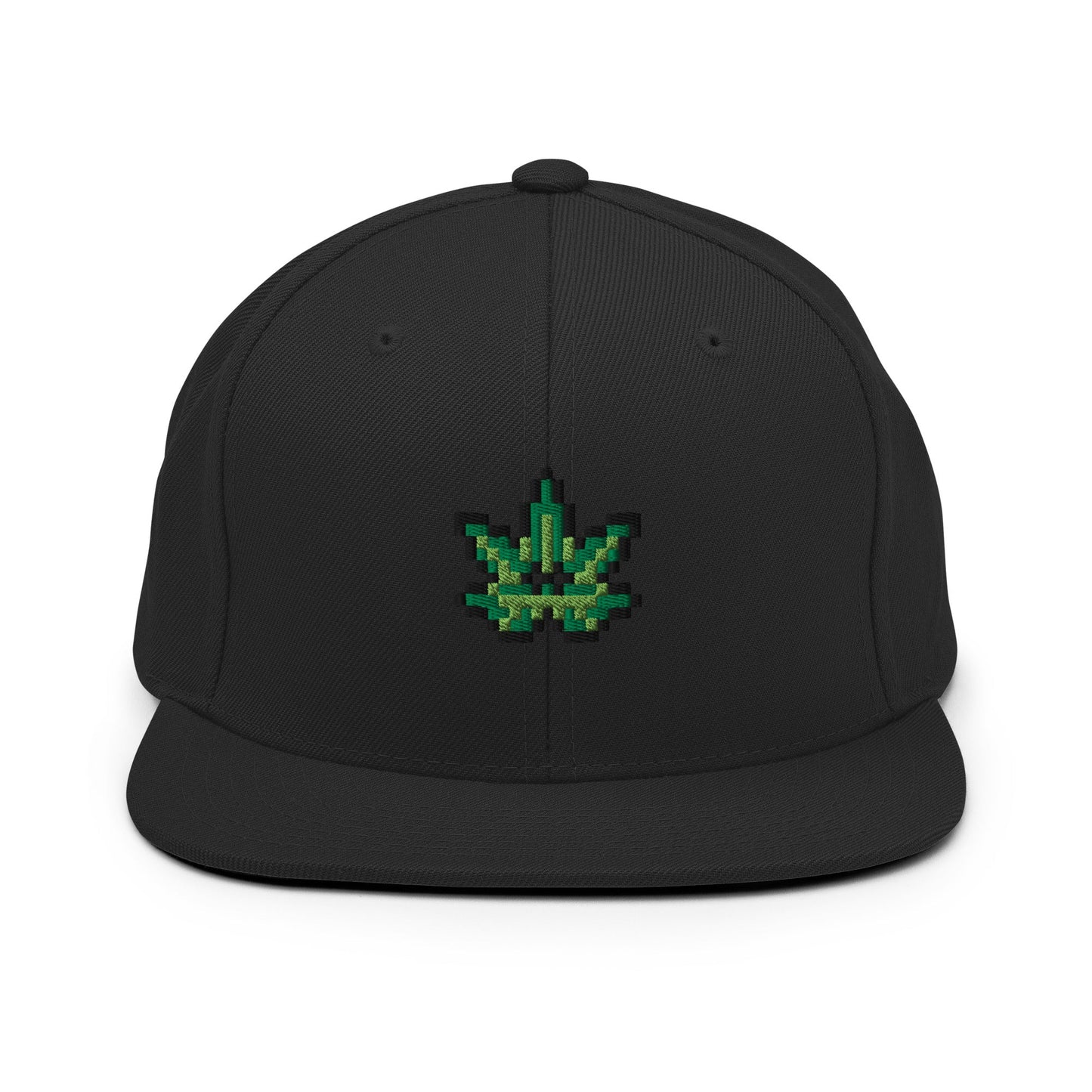 Pixel Cannabis Leaf embroidery snapback hat - Pixitement
