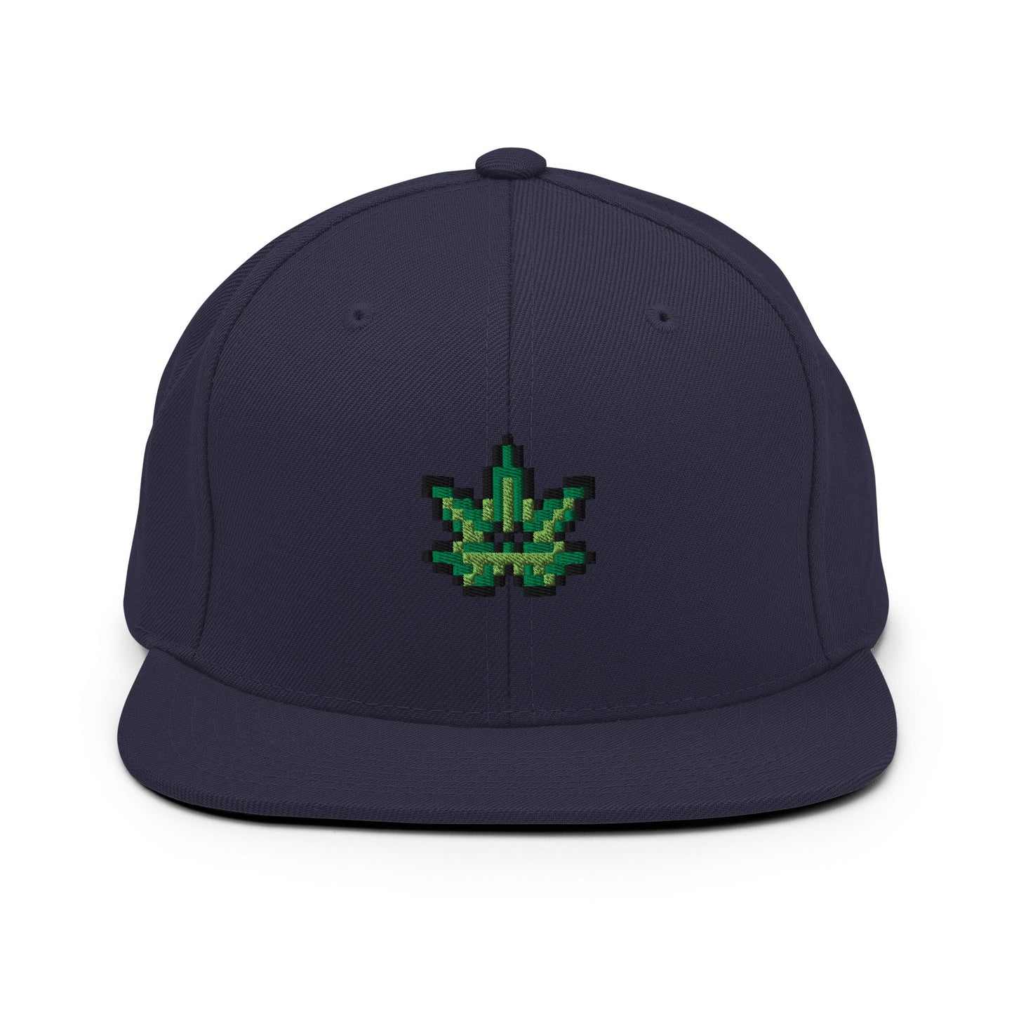 Pixel Cannabis Leaf embroidery snapback hat - Pixitement