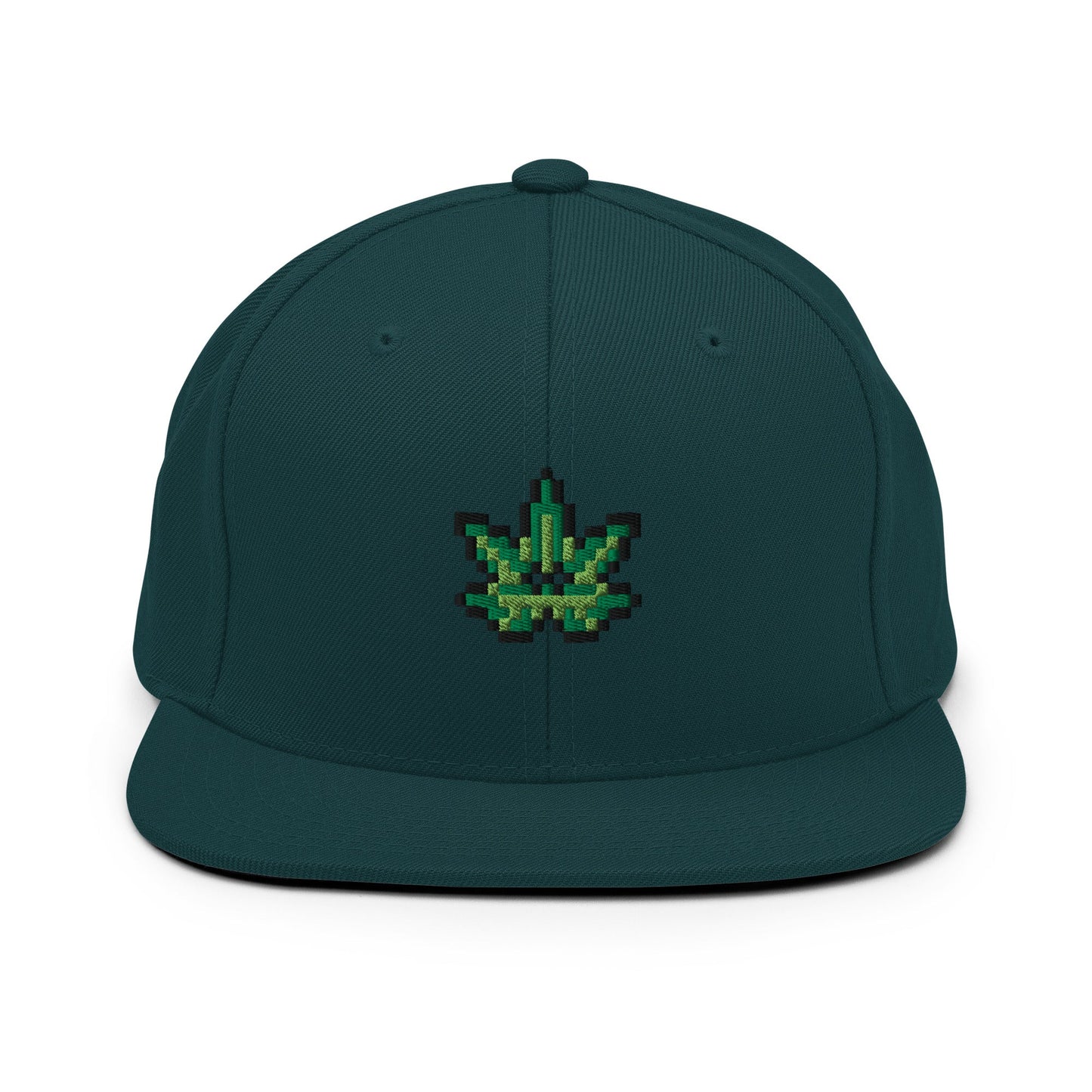 Pixel Cannabis Leaf embroidery snapback hat - Pixitement