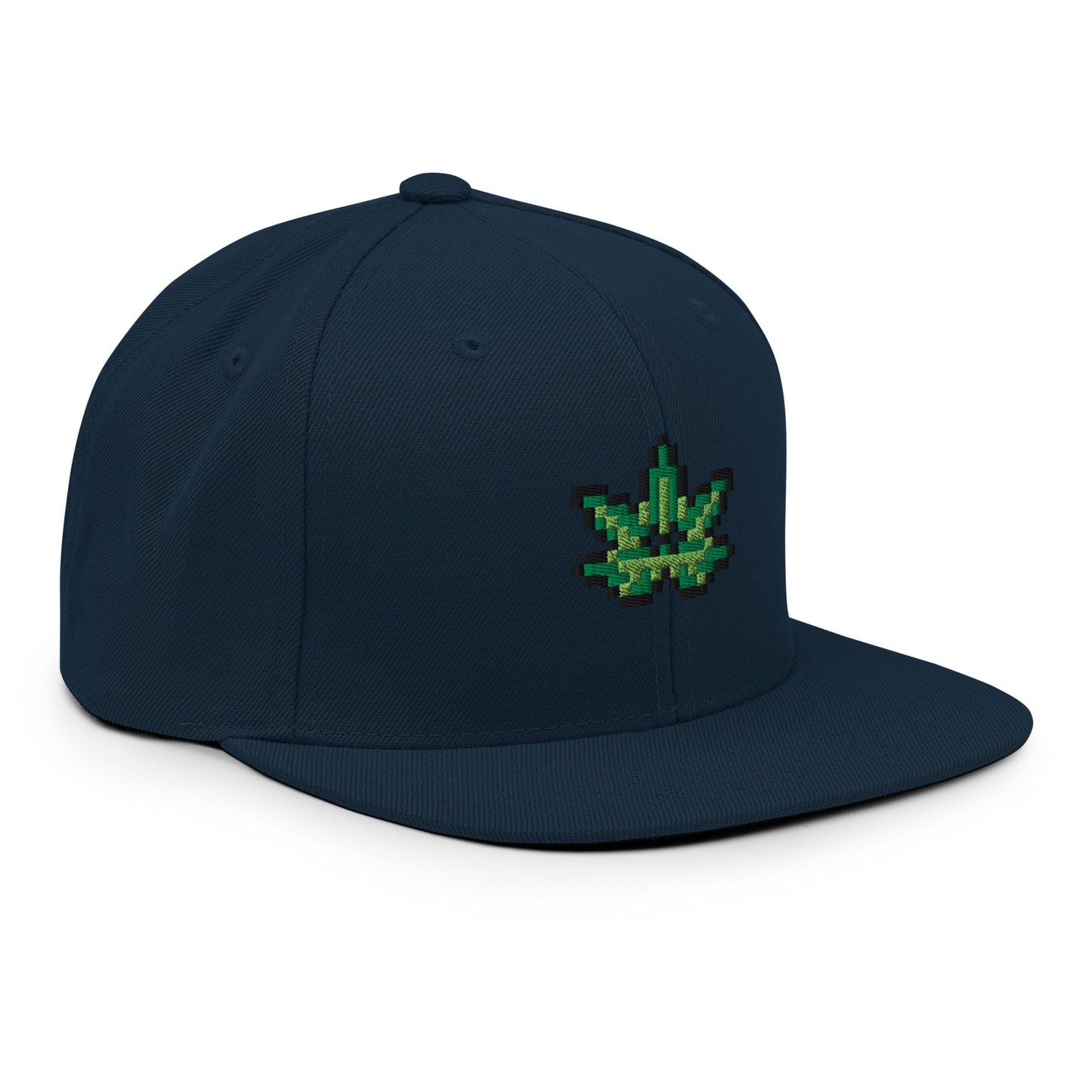 Pixel Cannabis Leaf embroidery snapback hat - Pixitement