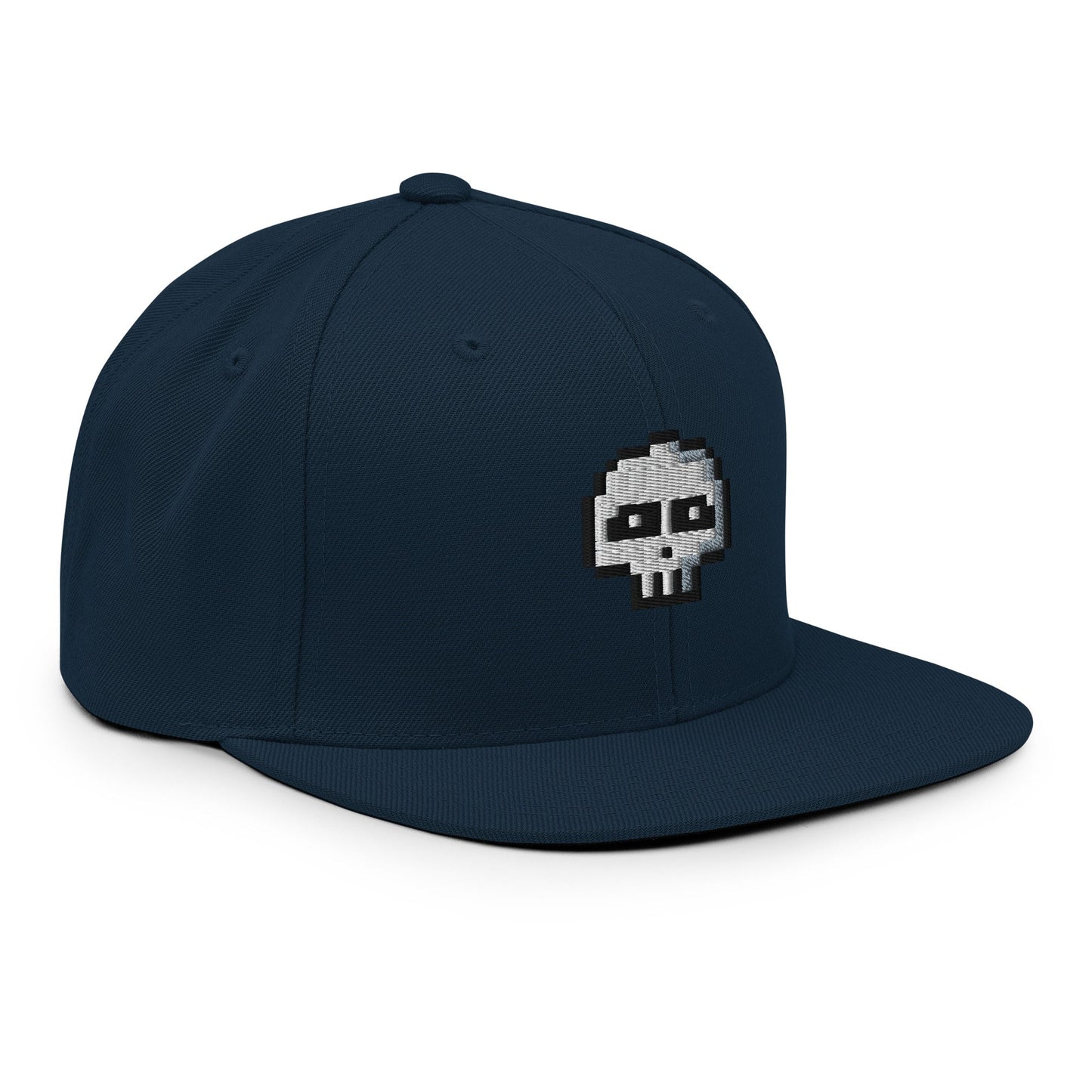 Pixel Skull embroidery snapback hat - Pixitement