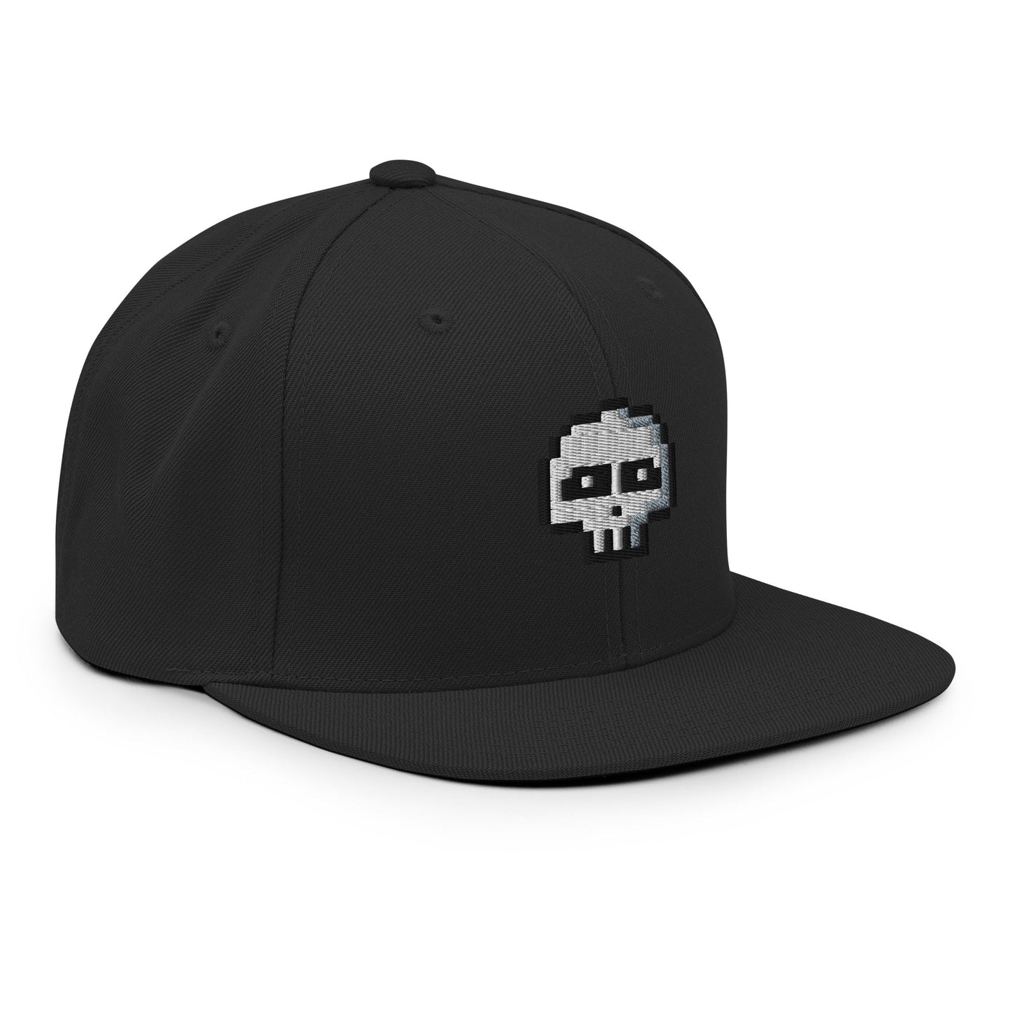 Pixel Skull embroidery snapback hat - Pixitement
