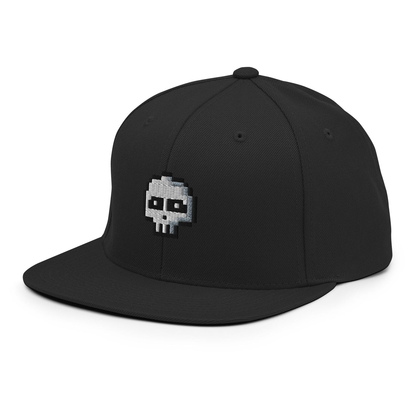Pixel Skull embroidery snapback hat - Pixitement