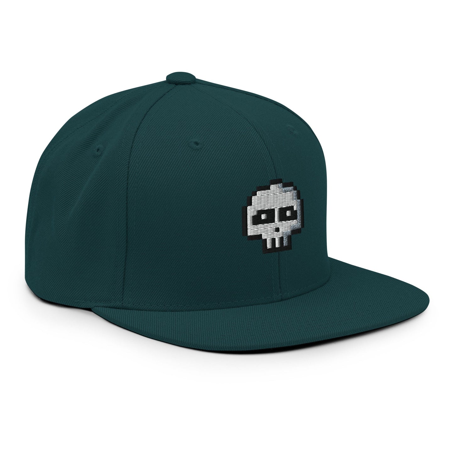 Pixel Skull embroidery snapback hat - Pixitement