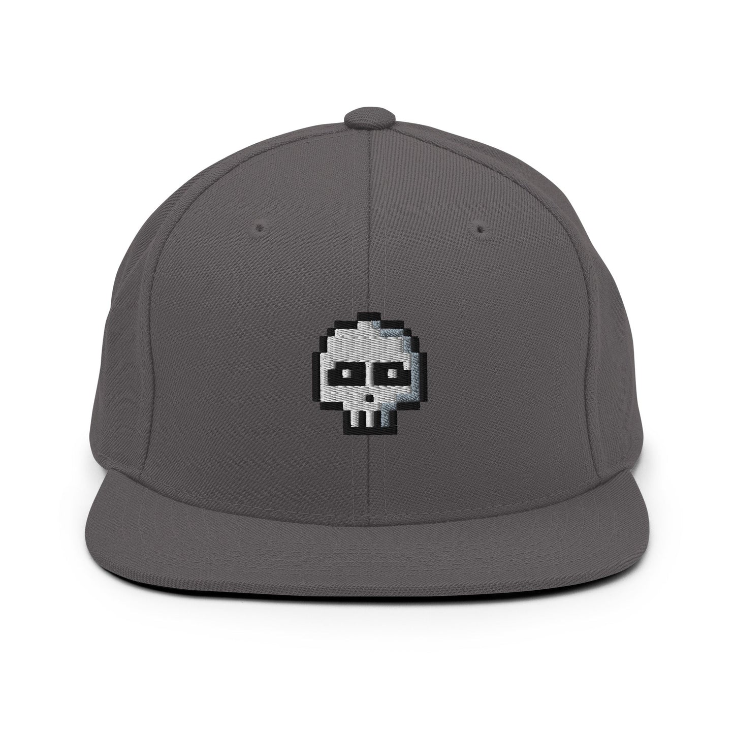 Pixel Skull embroidery snapback hat - Pixitement