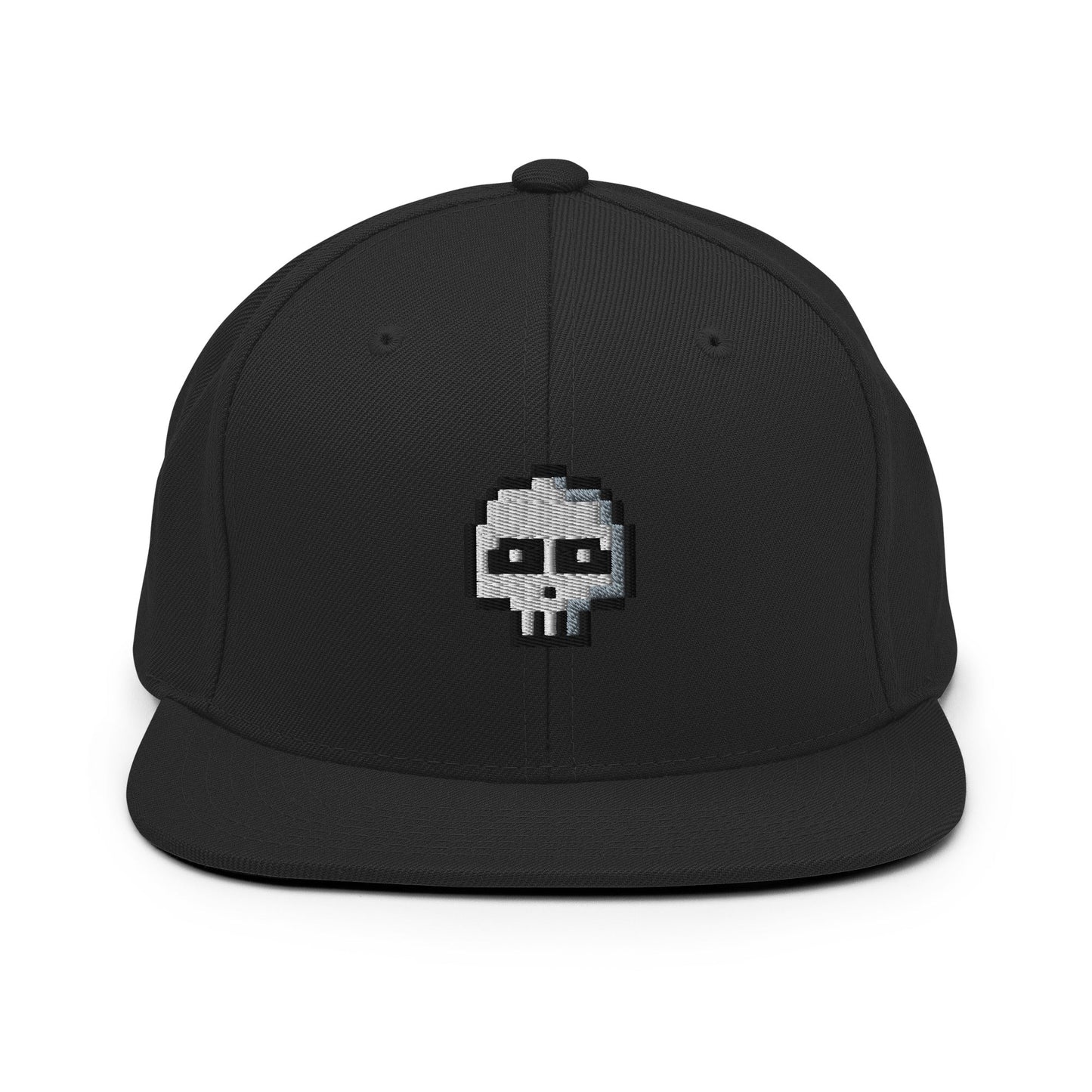 Pixel Skull embroidery snapback hat - Pixitement