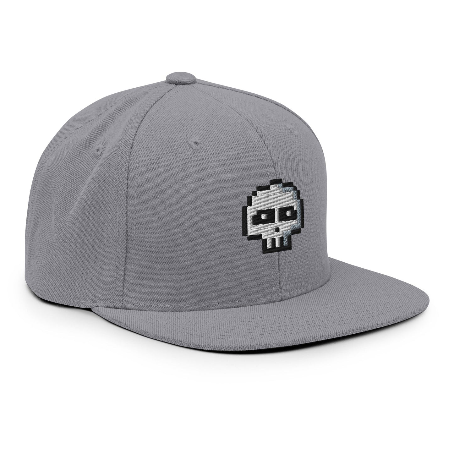Pixel Skull embroidery snapback hat - Pixitement