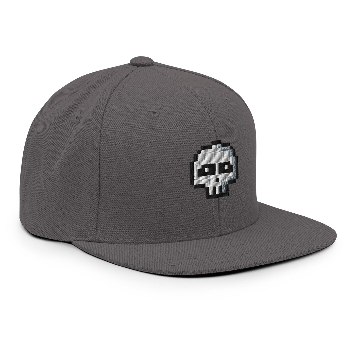 Pixel Skull embroidery snapback hat - Pixitement
