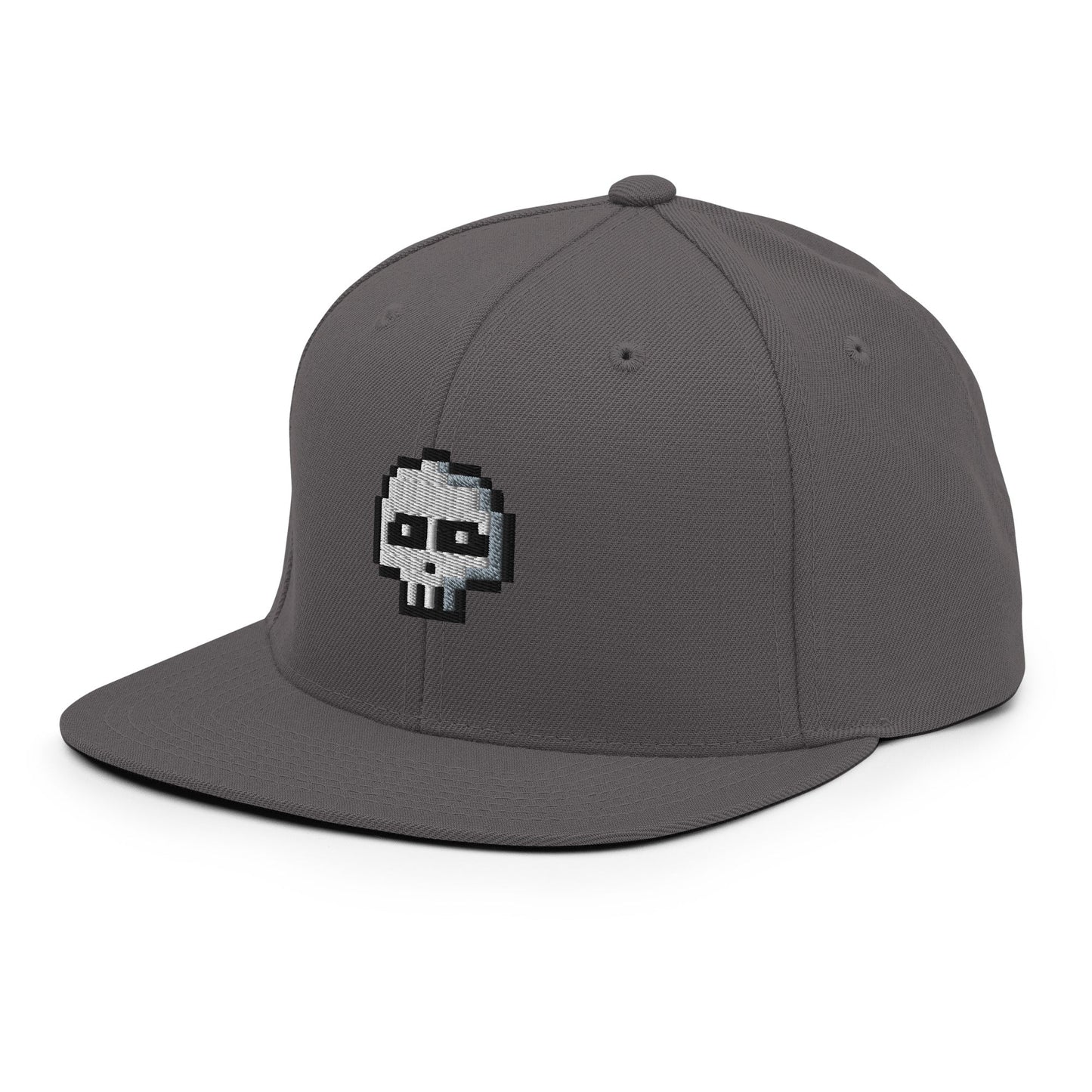 Pixel Skull embroidery snapback hat - Pixitement