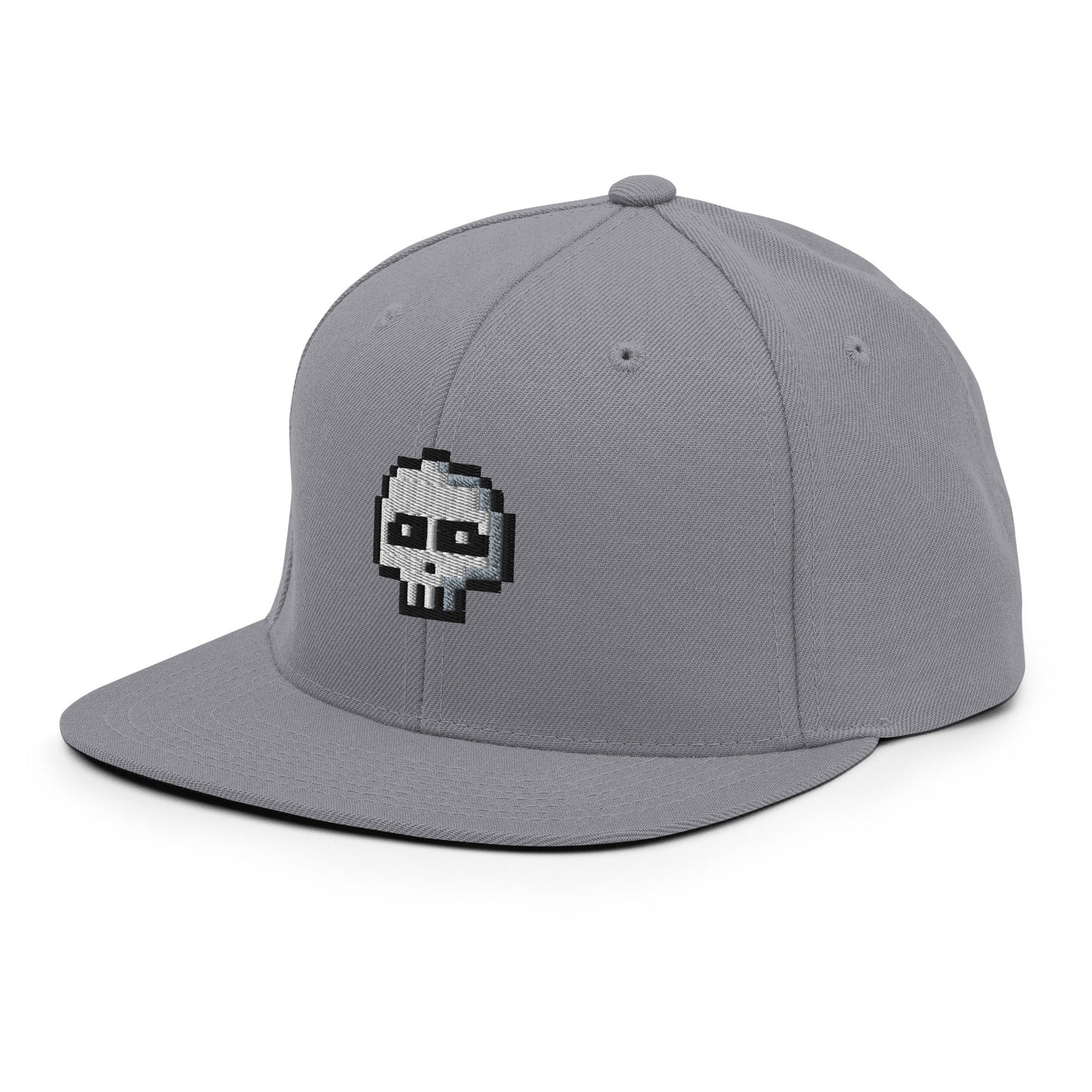Pixel Skull embroidery snapback hat - Pixitement