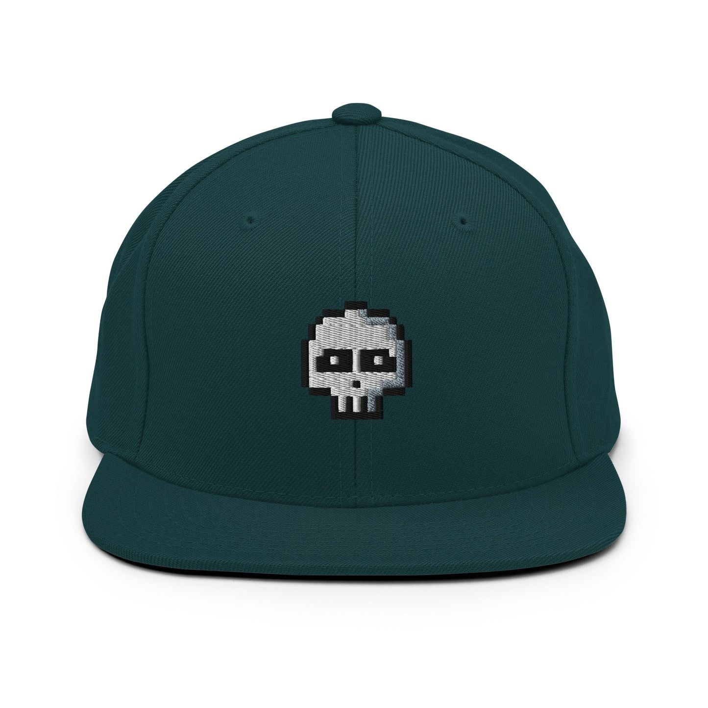 Pixel Skull embroidery snapback hat - Pixitement