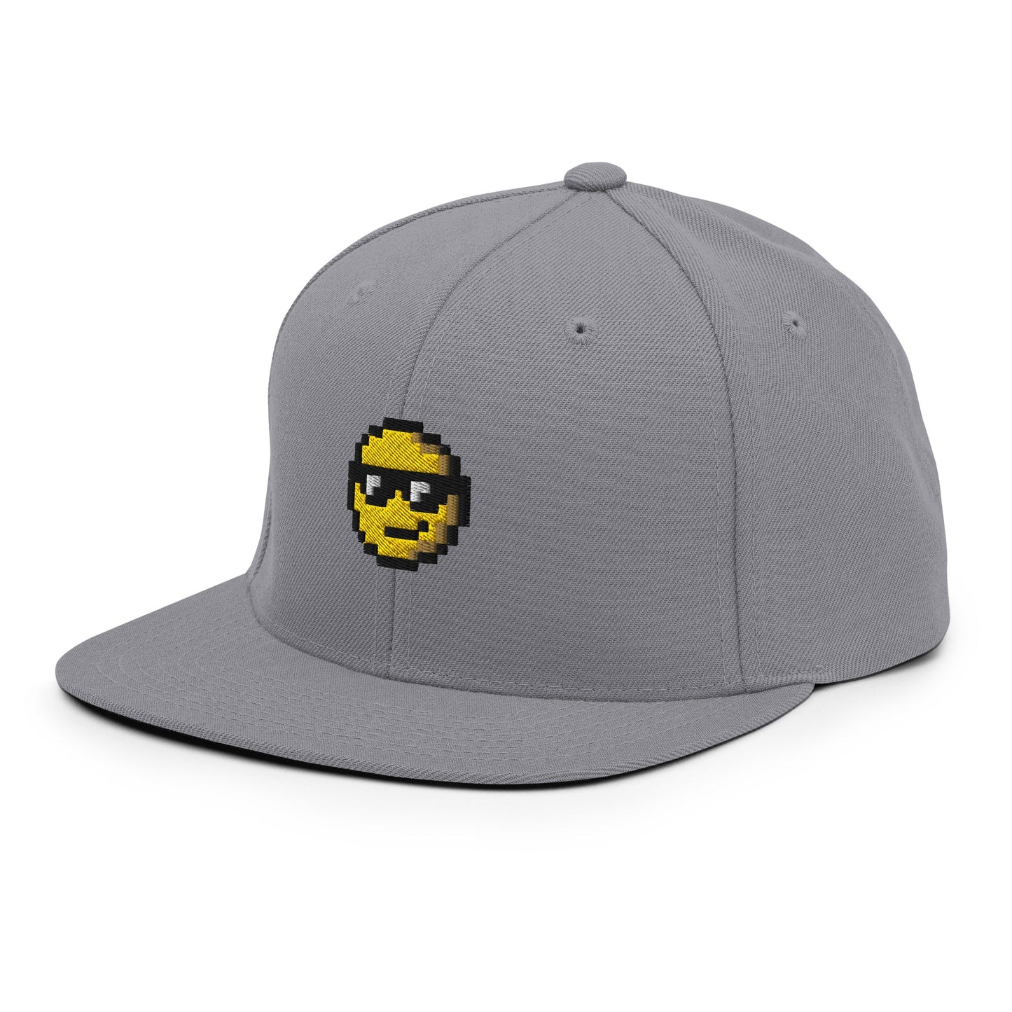 Pixel Sunglasses Emoji embroidery snapback hat - Pixitement