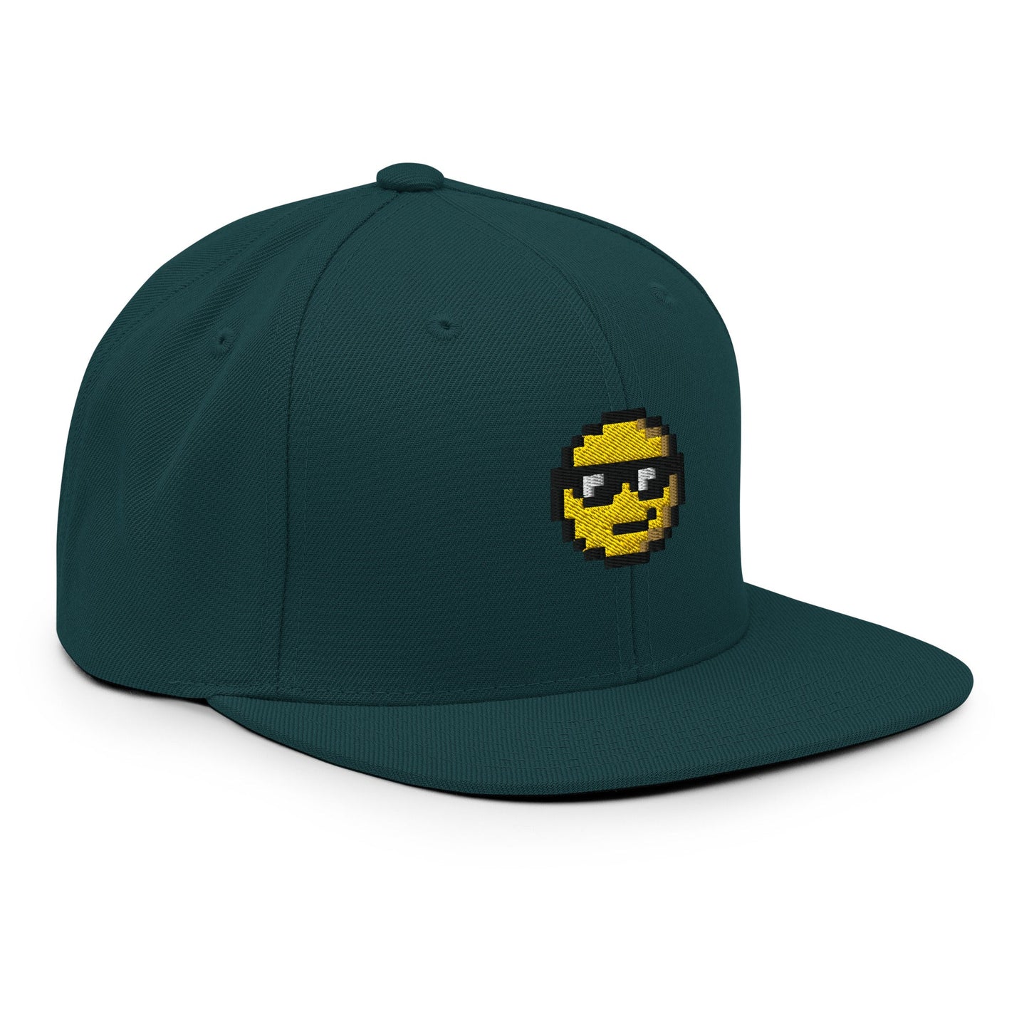 Pixel Sunglasses Emoji embroidery snapback hat - Pixitement