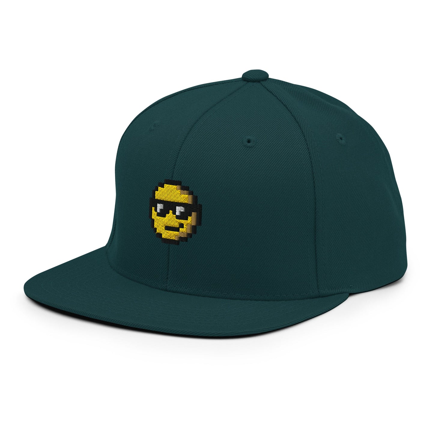 Pixel Sunglasses Emoji embroidery snapback hat - Pixitement