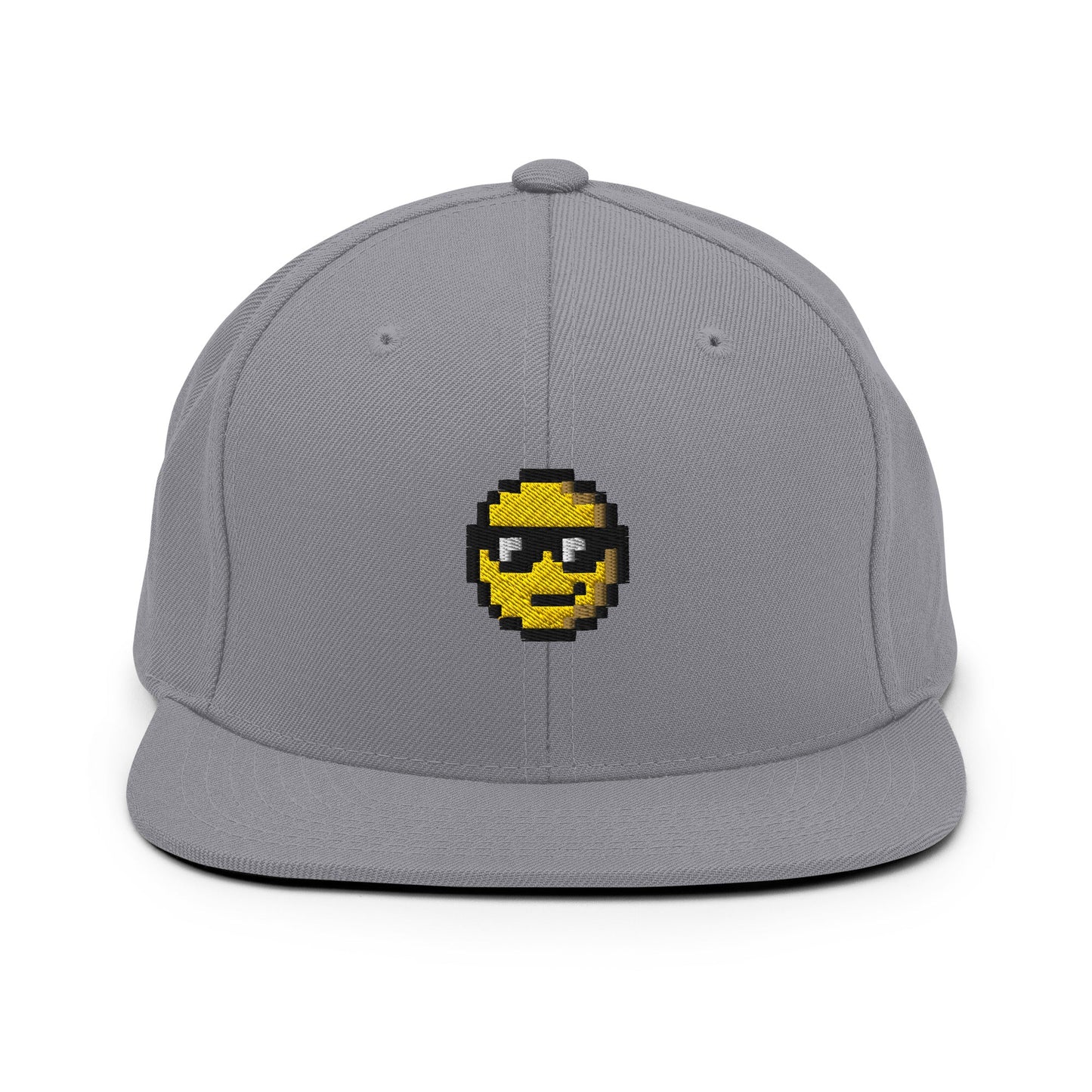 Pixel Sunglasses Emoji embroidery snapback hat - Pixitement