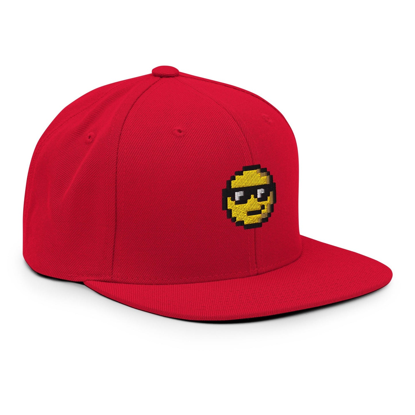 Pixel Sunglasses Emoji embroidery snapback hat - Pixitement