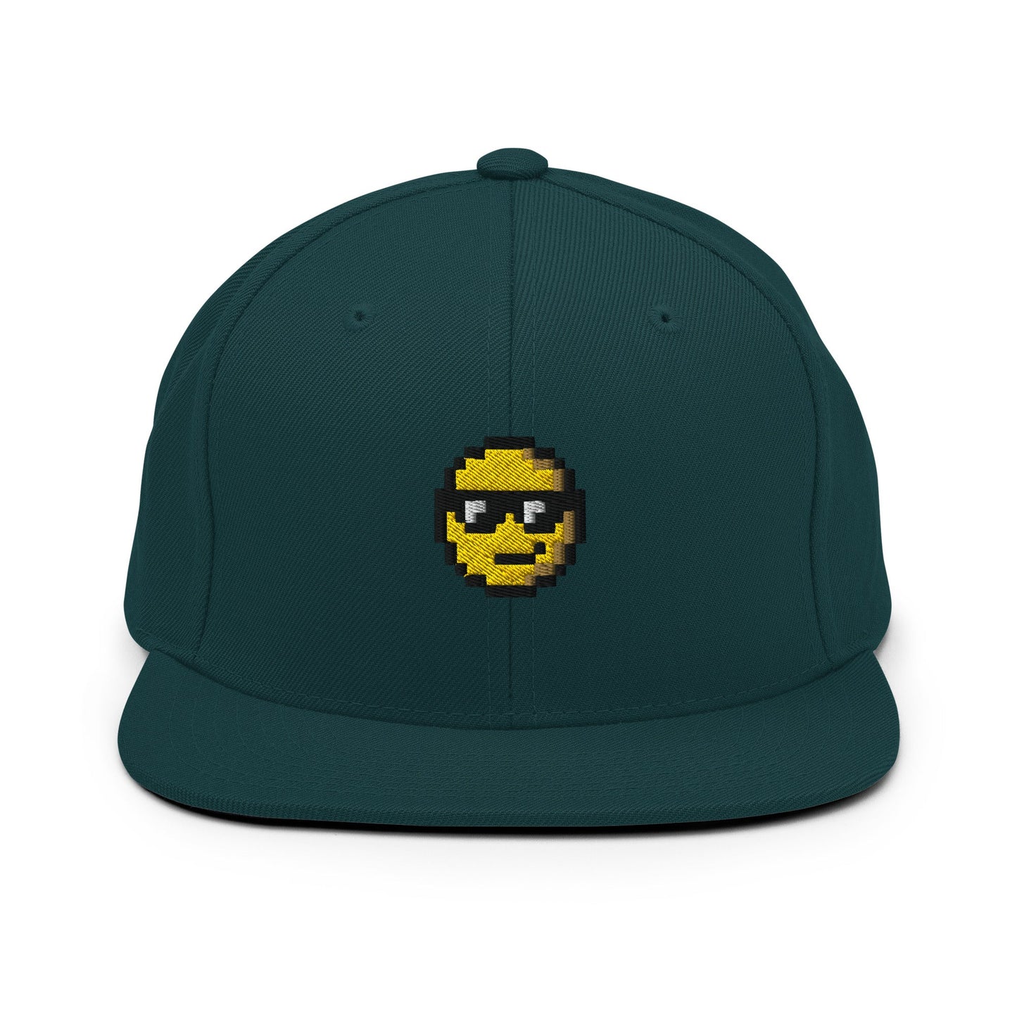 Pixel Sunglasses Emoji embroidery snapback hat - Pixitement