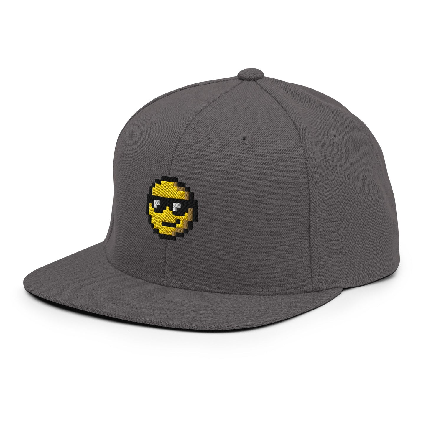 Pixel Sunglasses Emoji embroidery snapback hat - Pixitement