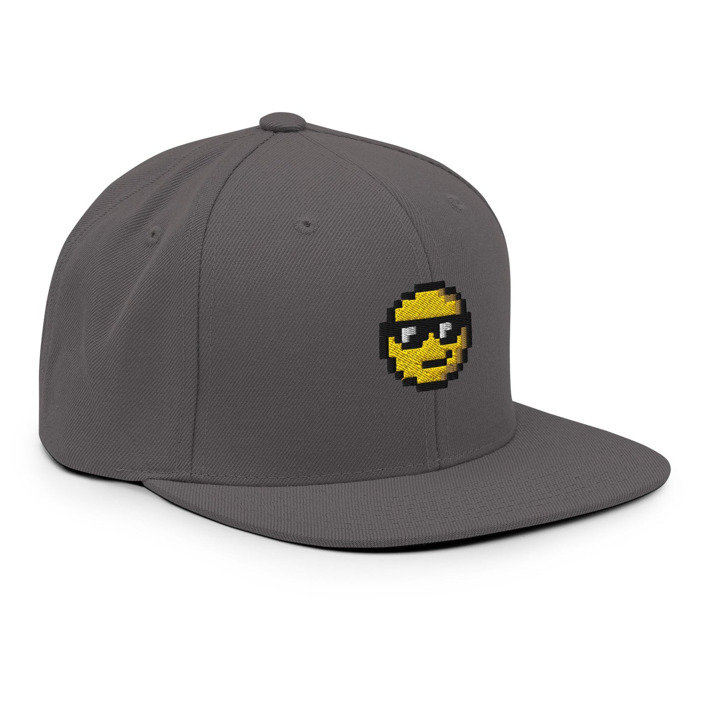 Pixel Sunglasses Emoji embroidery snapback hat - Pixitement