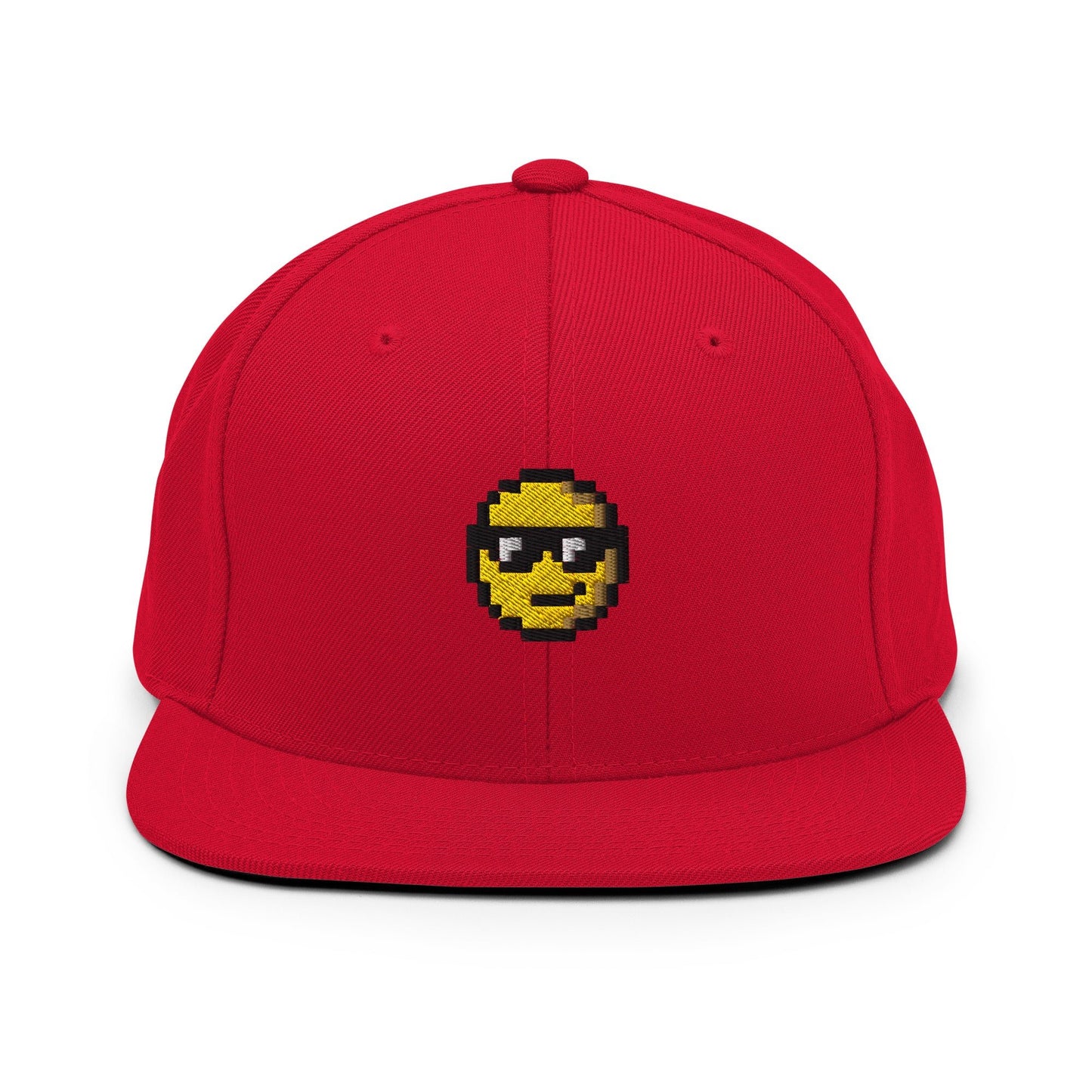 Pixel Sunglasses Emoji embroidery snapback hat - Pixitement