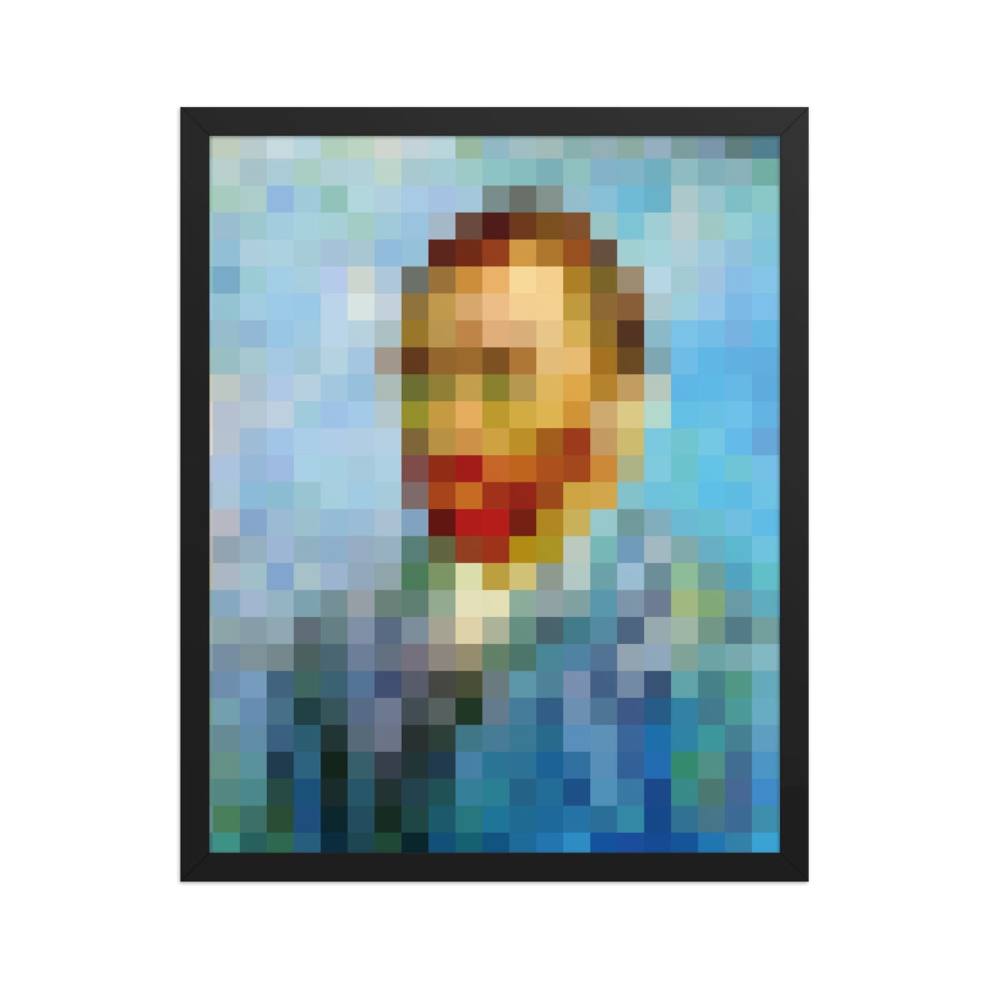 Pixel Van Gogh Portrait Framed poster - Pixitement