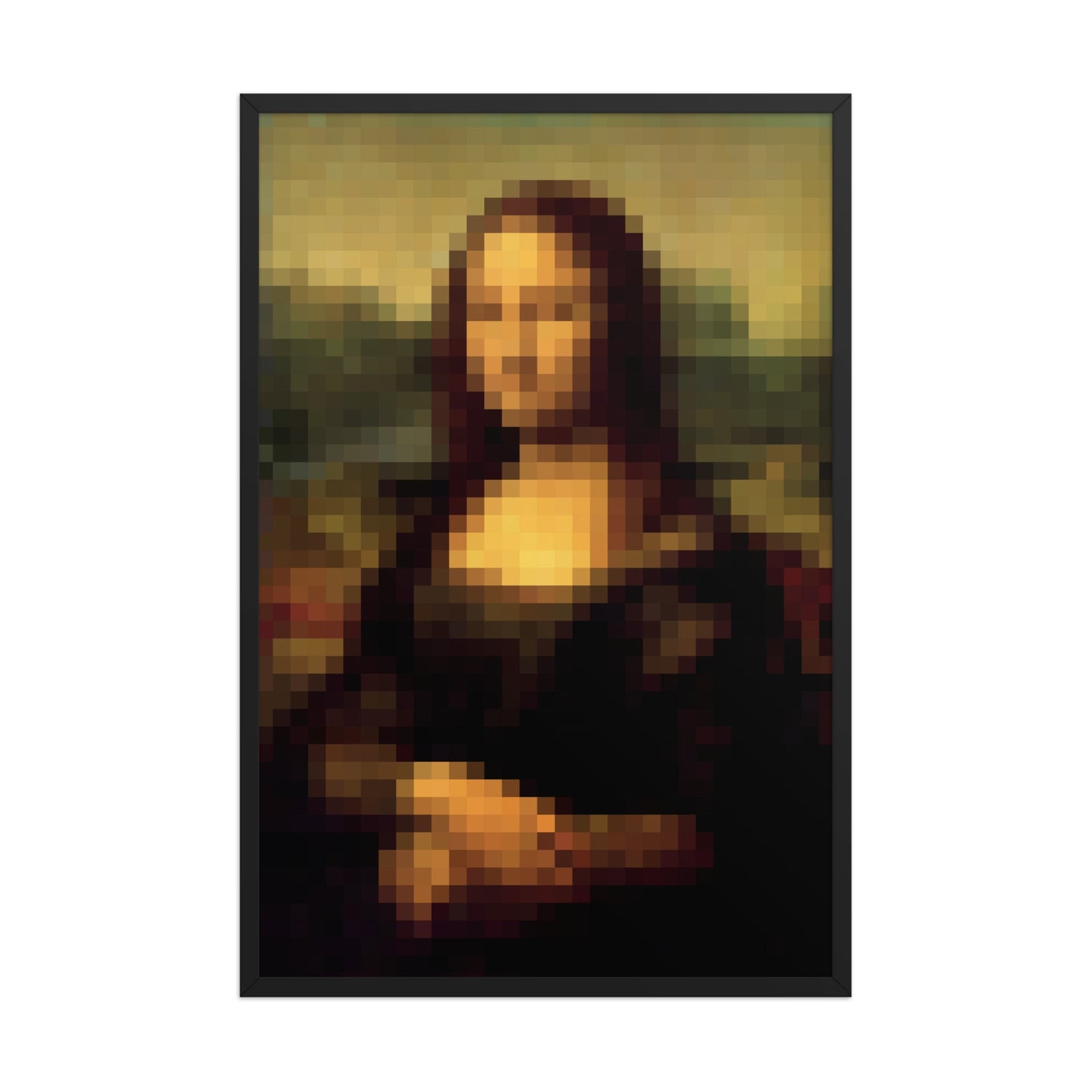 Pixel Mona Lisa Framed poster - Pixitement