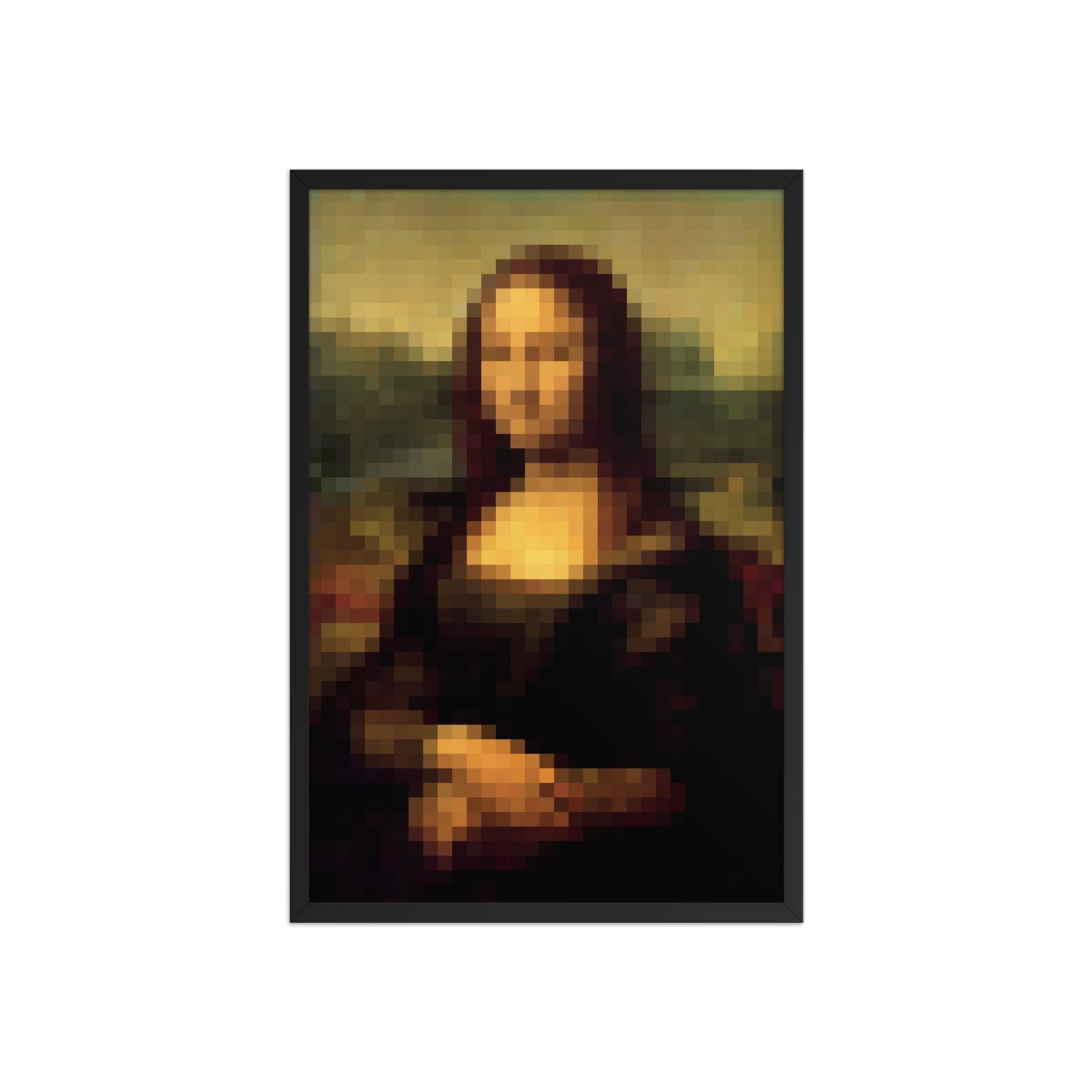Pixel Mona Lisa Framed poster - Pixitement