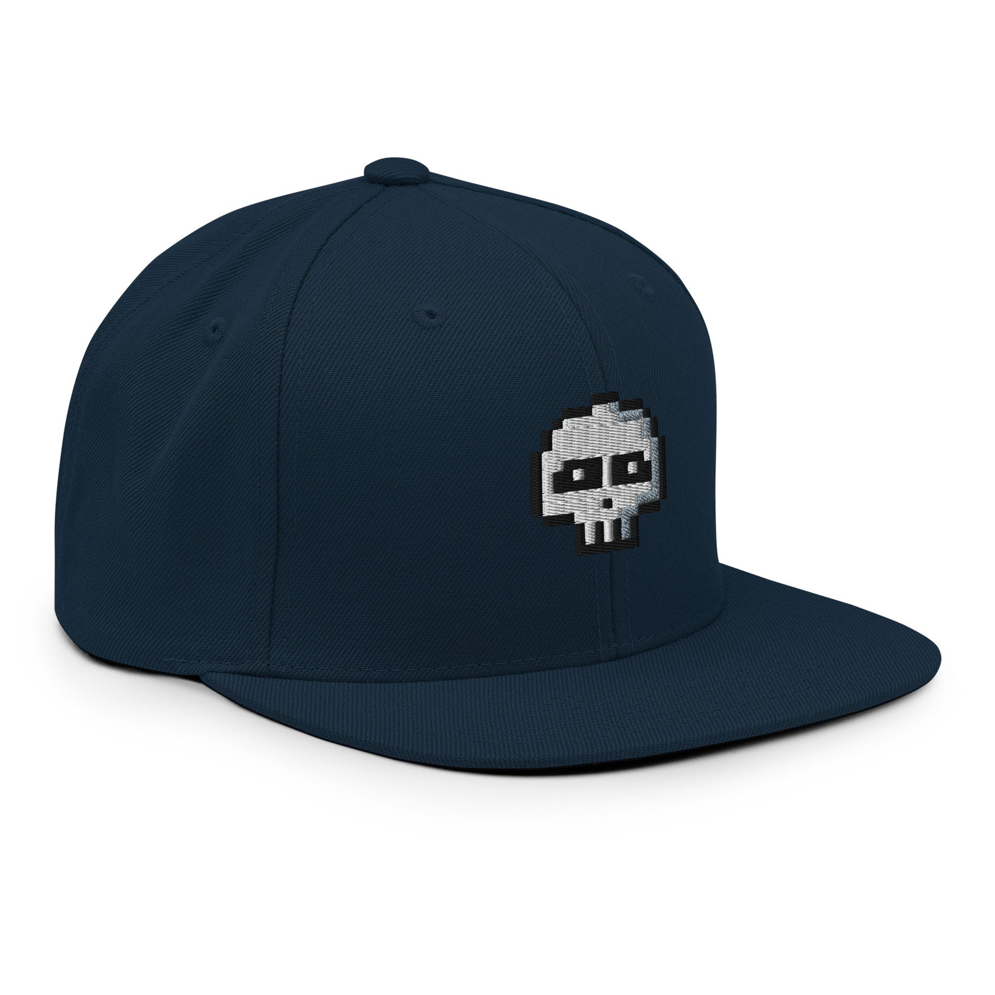 Pixel Skull embroidery snapback hat - Pixitement