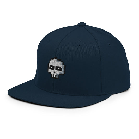 Pixel Skull embroidery snapback hat - Pixitement