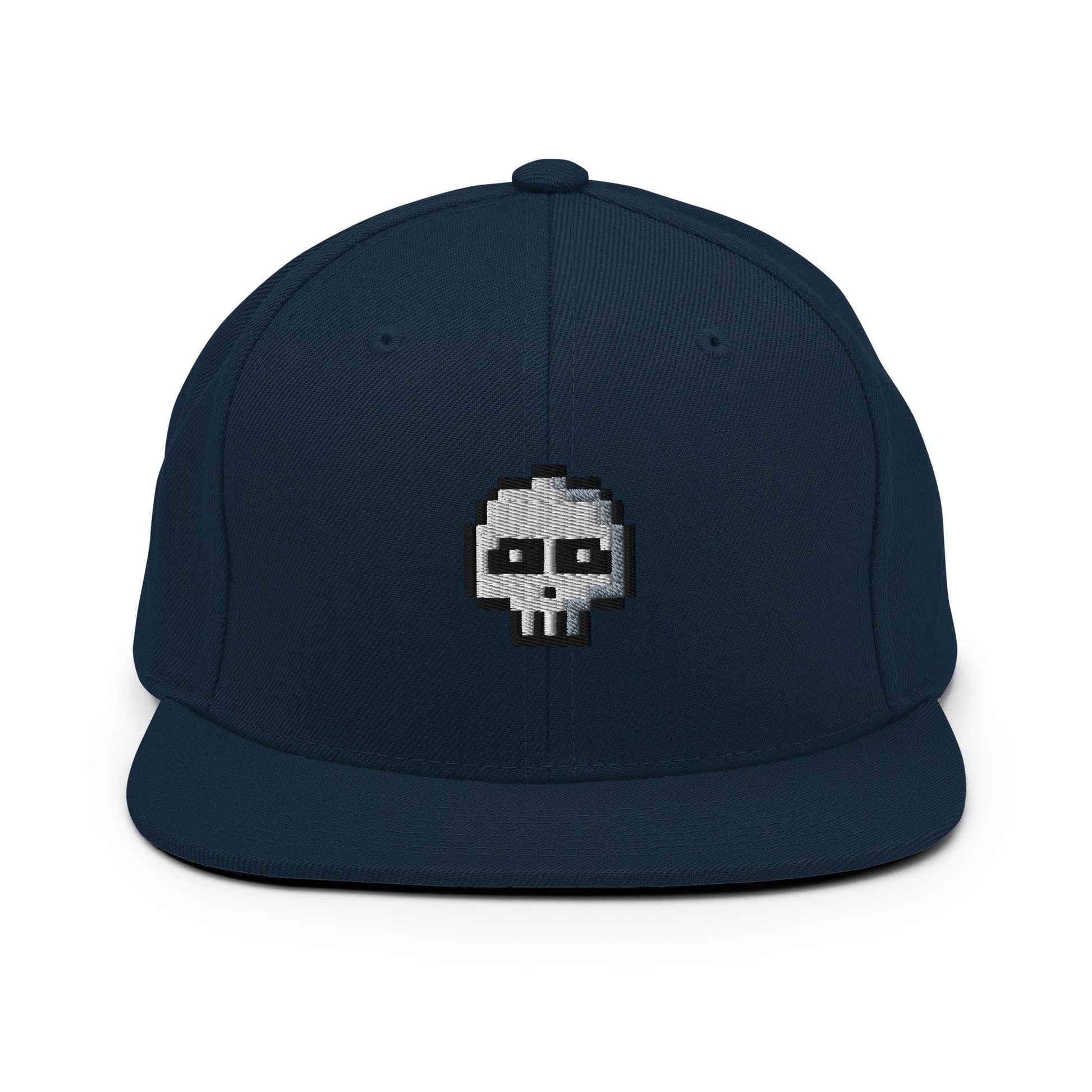 Pixel Skull embroidery snapback hat - Pixitement