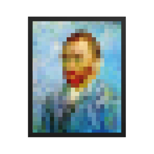 Pixel Van Gogh Portrait Framed poster - Pixitement