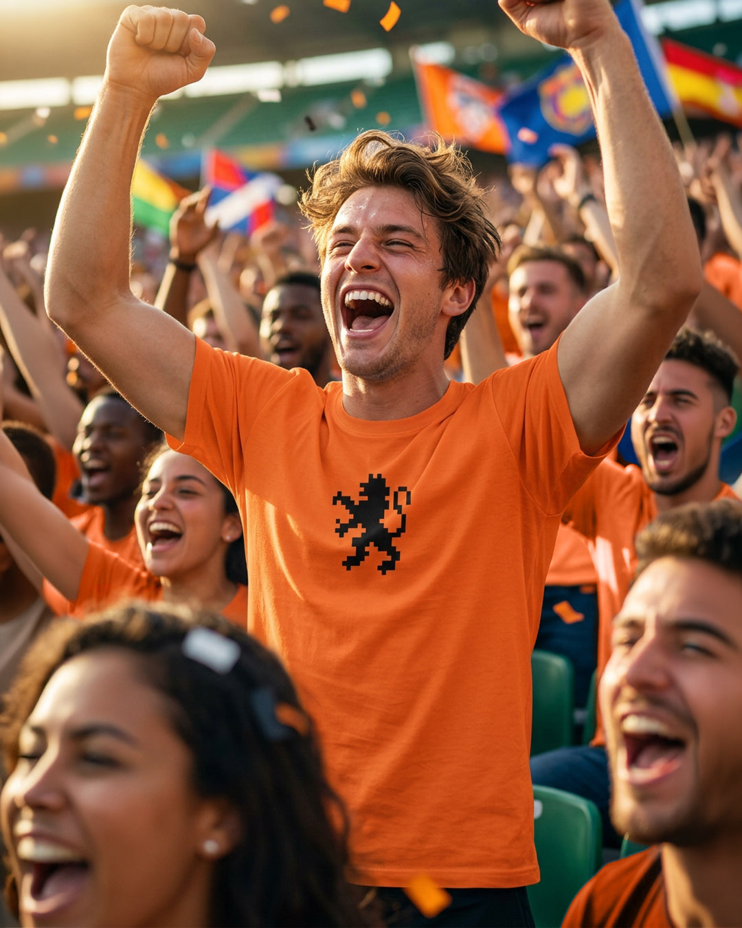 Pixel Lion Netherlands World Cup unisex t-shirt - Pixitement